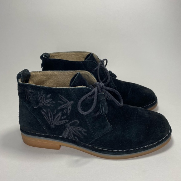 Hush Puppies Shoes Hush Puppies Womens 7 Black Suede Cyra Catelyn Embroidered Ankle Boots